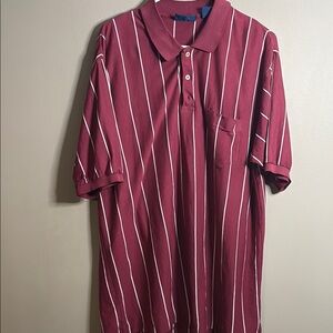 Vintage TownCraft Men's Striped Polo Shirt - Red XL super soft